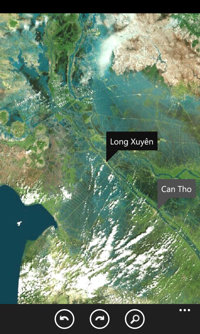 Satellite map of the Mekong